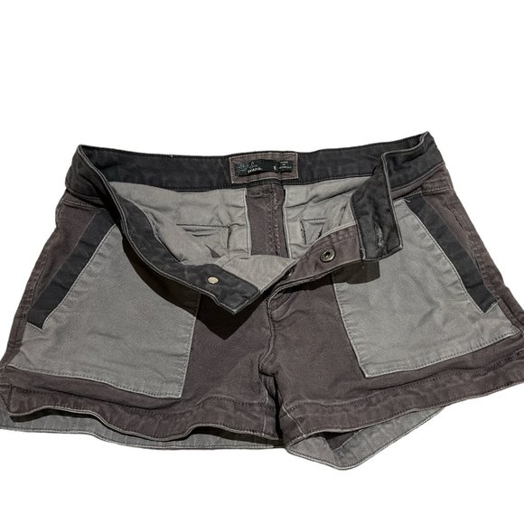 PRANA Shorts Size 6 Two Tone Gray 97% Cotton Some Stretch Front Pockets - Picture 5 of 14